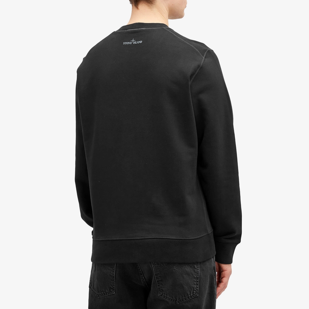 Stone Island Men's Badge Print Crew Neck Sweatshirt Black